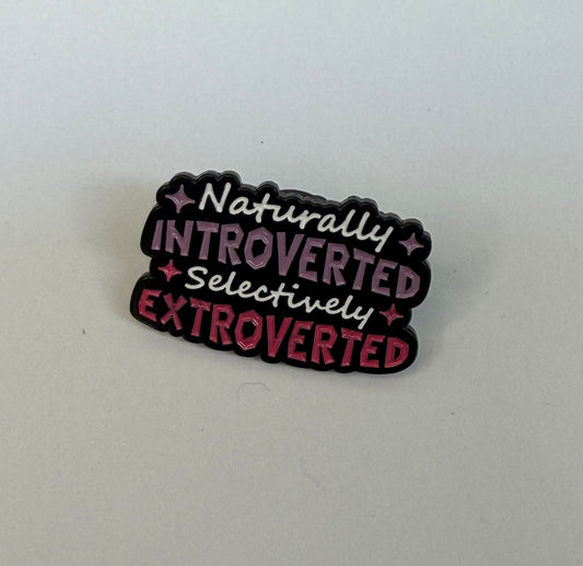 Introvert/extrovert enamel pin
